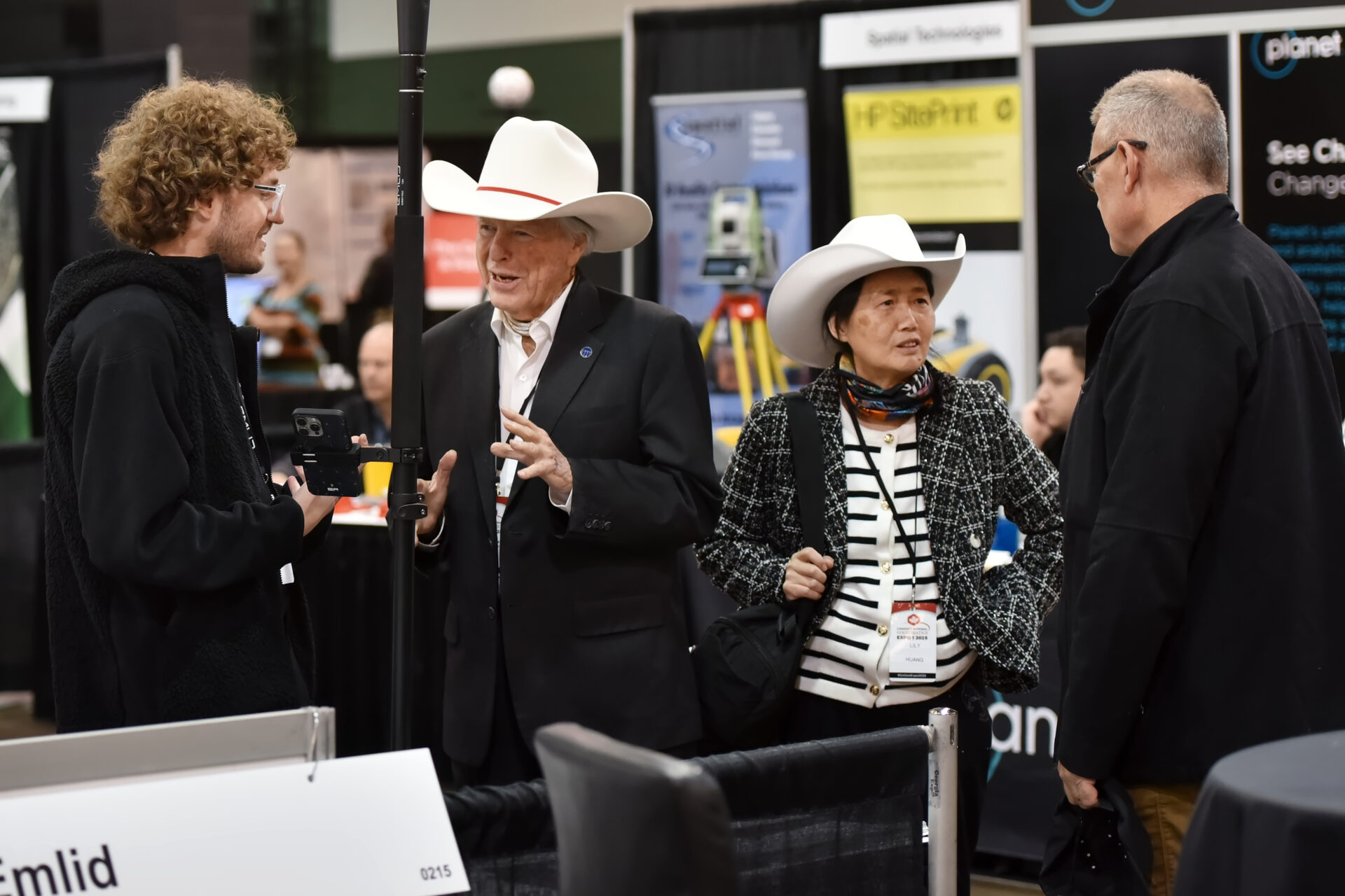 Charlie Trimble and Bryn Fosburgh networking