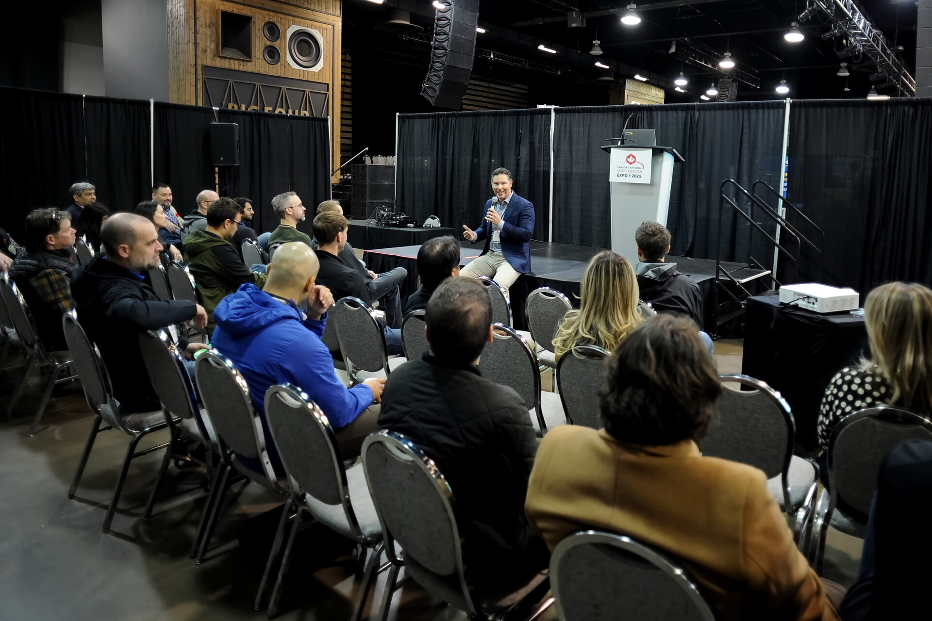 Speakers connecting with attendees at GoGeomatics Expo 2025