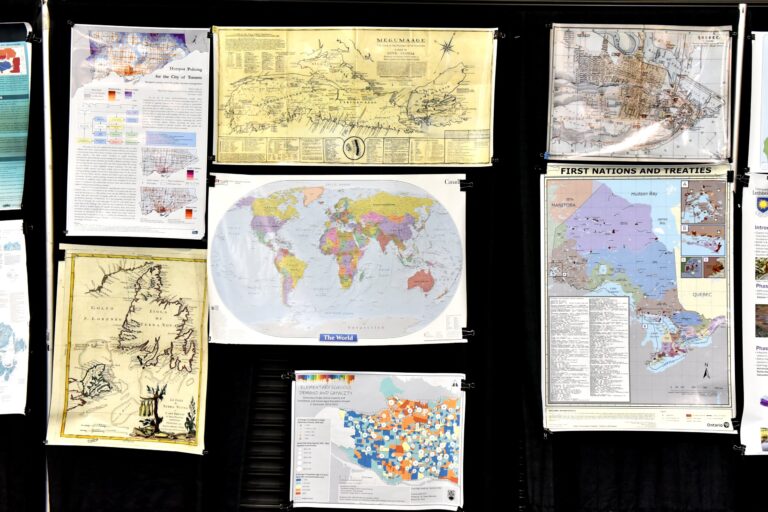 Historic charts and First Nations and Treaties maps displayed in the Canada Maps and Poster Gallery